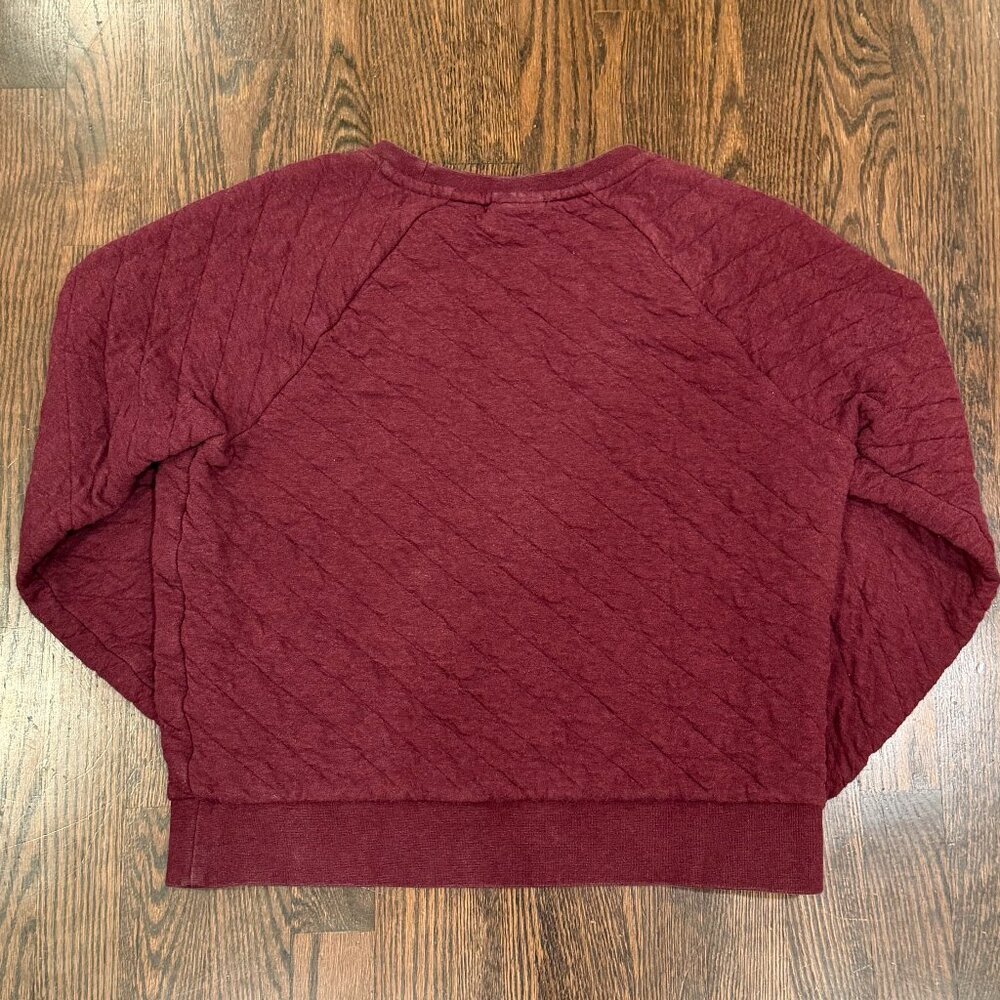 Patagonia Quilted Knit Crewneck Pullover Sweatshirt Burgundy Red Size M - Picture 10 of 10